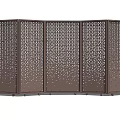 Decorative Room Divider Screen with Brown Perforated Pattern Panels for Modern Interior Design 3d model