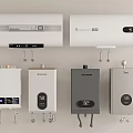 Different Types Of Water Heaters With Modern Designs And Digital Displays