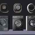 Different Types Of Modern Washing Machines With White Exterior And Sleek Design
