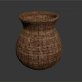 Handmade Woven Brown Rattan Storage Basket For Home Decor Organizing