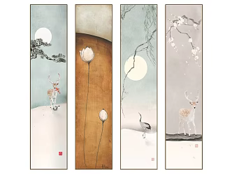 New Chinese Animal Painting Decoration Hanging Painting 3d model