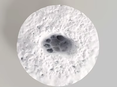 Modern Snow Footprint Cat Footprint 3d model Modern Snow Footprint Cat Footprint 3d model