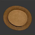 Orange Woven Straw Hat With Black Striped Ribbon Summer Daily Accessory