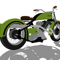 Vintage Green And Black Motorcycle With Brown Seat Classic Design Side View