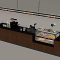Modern Industrial Style Cafe Dining Area Single Level Cashier Front Desk 3d model