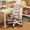 Adjustable White Kids Chair with Mesh Back in Children Study Space with Desk and Toys