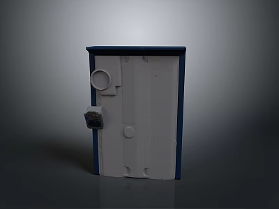 Sleek Main Door Design With White Panel Blue Border Secure Lock And Modern Frame 3d model