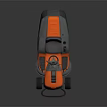Functional Riding Lawn Mower With Orange And Gray Body Comfortable Seat And Cutting Blades