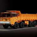 Orange DAF Dump Truck With Multiple Wheels And Large Dump Bed Utility Vehicle 3d model