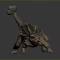 Realistic Ankylosaurus Dinosaur Model With Armored Body Tail Club And Detailed Texture