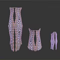 Organ And Hair Inspired Textured Decorative Metallic Objects In Silver Gold Finish With Three Sizes