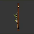 Wooden Lyre Musical Instrument With Golden Decorations White Orchid And Green Leaves