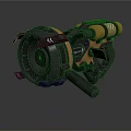 Futuristic Sci Fi Weapon With Black And Gold Mechanical Structure Design 3d model