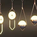 Modern Geometric Pendant Lights With Unique Metal Frames And Illuminated Designs