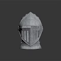 Shiny Metallic Medieval Knight Helmet With Decorative Visor And Intricate Design Details