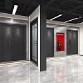 Qi Yute Modern Storefront Design With White Walls Black Doors And Brand Logo