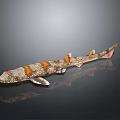 Decorative Shark Model With Orange Spots On Gray Background Smooth Surface Reflection 3d model