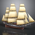 Modern Sailing Cartoon Sailing 3d model
