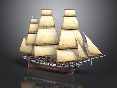 Modern Sailing Cartoon Sailing 3d model