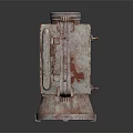 Vintage Rustic Square Furniture With Rusty Red Finish Wooden Handle And Circular Opening