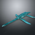Blue Aquatic Reptile Model with Long Neck and Flippers Showcased on Dark Gradient Background