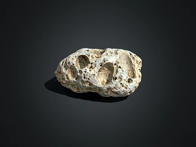 Natural Rockery Stone With Hollow Patterns And Textured Surface For Landscaping 3d model