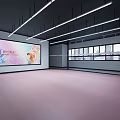 Modern Open Concept Fitness Gym Space With Workout Equipment And Design Elements