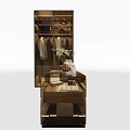 Modern Wardrobe Interior Design With Hanging Garments Drawers Shelves And Decorative Vase