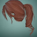 Fashionable Hat On Brown Hair Ponytail With Light Green Background