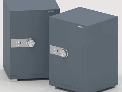 Gray Philips Safes With Digital Keypad And Knob Lock For Home Security 3d model