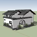New Chinese style public toilet SU model 3d model