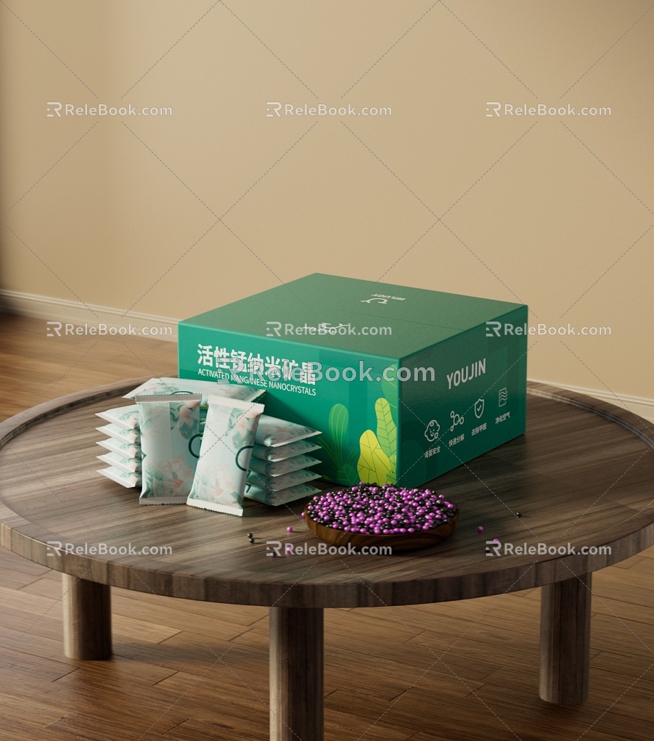 Activated carbon packaging box packaging bag 3d model