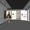 Modern Exhibition Hall Interior Design With Wall Artifacts Texts And Display Layouts