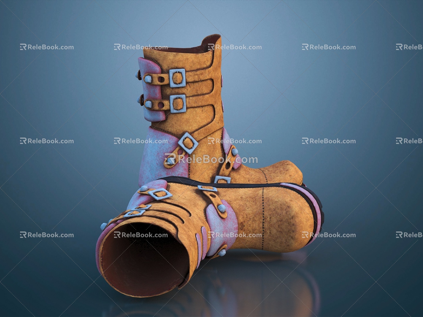 Modern Boots Children's Boots Children's Leather Boots 3d model