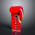 Red Boxing Gloves Featuring Black White Accents And Lace Up Design For Fitness Training