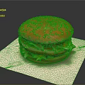 Delicious Hamburger With Sesame Bun Lettuce And Patty On White Paper
