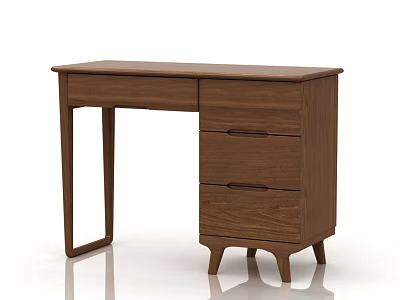 Modern Wooden Dressing Table With Drawers And Classic Design Features 3d model