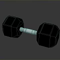 Black Hex Dumbbell With Silver Metal Handle For Home Gym Fitness Training
