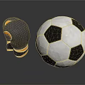 Classic Black Orange Boxing Gloves And White Black Soccer Ball For Sports Use