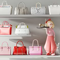 Colorful Fashion Handbags Displayed On Shelves With Various Styles And Designs