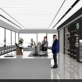 School Learning Space With Bookshelves Books Sculptures Plants And White Counter