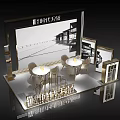 Modern Commercial Equipment Exhibition Booth With Display Shelves And Digital Screens