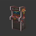 Classic CAPCOM Standalone Arcade Machine With Colorful Game Screen And Character Stickers 3d model