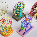 Children's Play Area Featuring Colorful Ferris Wheels Carousel Rides And Fun Designs