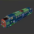 Detailed Blue Orange Train Model With Sleek Exterior And Classic Design Features