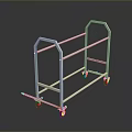 Industrial Equipment Metal Frame Wheeled Transport Cart With Movable Design And Durable Structure