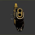Ornate Vintage Pistol With Gold And Brown Engraved Patterns And Intricate Design Details