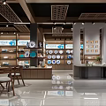 Modern Tableware Store Interior With Displayed Plates Bowls Cabinets Bright Lighting And Wooden Tables