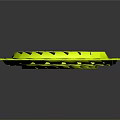 Vibrant Yellow Geometric Spiral Sculpture With Intricate Patterns And Reflective Surface On Dark Background