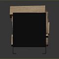 Stacked Split Wooden Logs In Black Metal Wood Rack For Firewood Storage